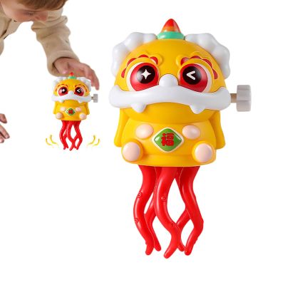 Electric Dancing Lion Toy with Led Light and Music, Creative Wind-Up Twisting Lion Dance Toy, Rechargeable Interactive Sensory Toys, for Christmas Birthday Gift,Focus Development