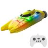 Authticar Mini Remote Control Boat, Mini RC Stunt Boat with 360 Flips, LED Lights, Fast Racing Toy for Pools and Lakes (Yellow) view 1