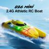 Authticar Mini Remote Control Boat, Mini RC Stunt Boat with 360 Flips, LED Lights, Fast Racing Toy for Pools and Lakes (Yellow) view 2