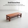 2Pcs Mini Bench 1:12 Scale Tiny Wooden Benches for Crafts Dollhouse Accessories Model Scenes view 3