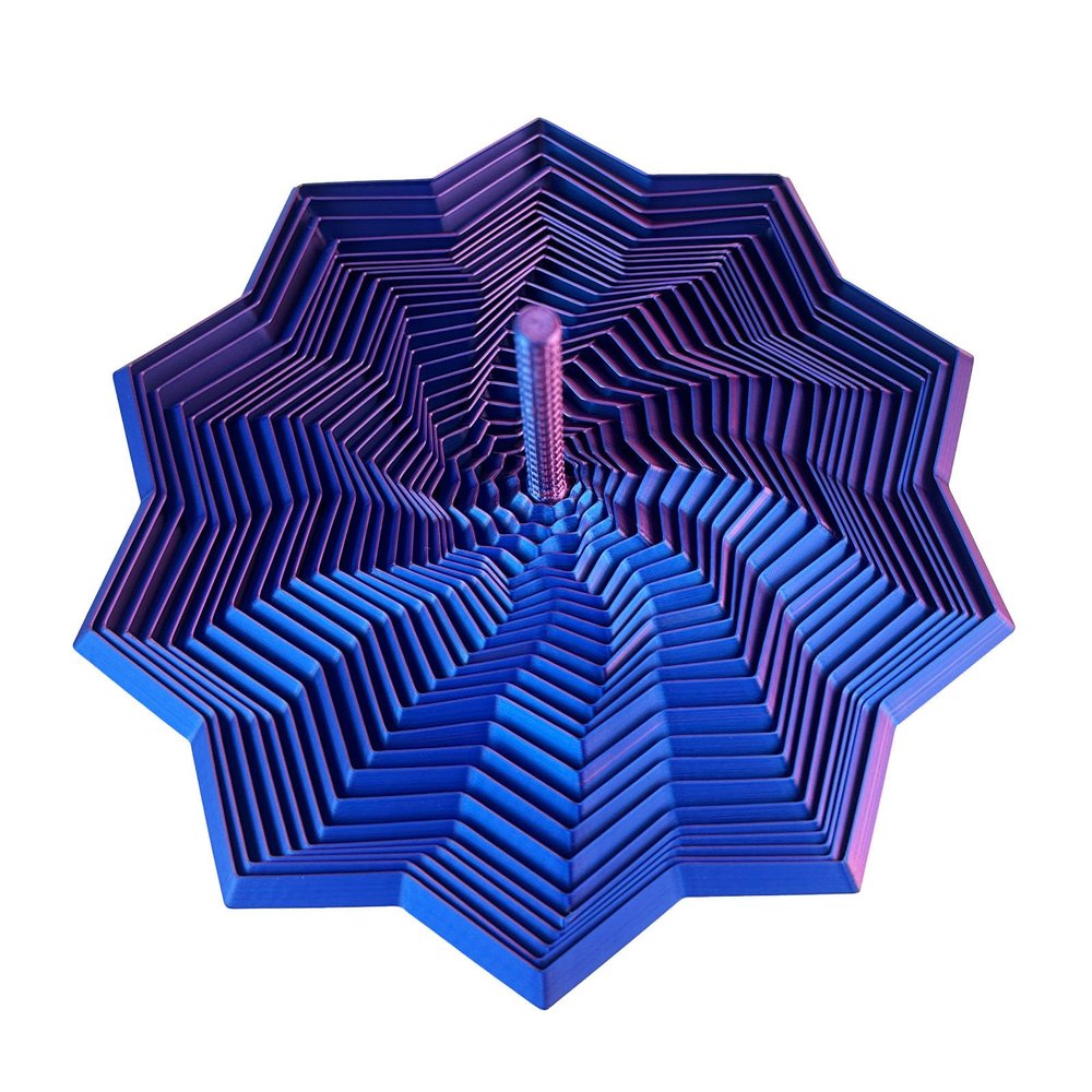 Fractals Fidgety Toy 3D Printed Star Fidgety Toy Decorative Ornament Funny Whirling Spirals Design Geometric Birthday Gift Decorative Ornament Hook