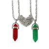APXXAIBO "Best Friends Natural Stone Crystal Point & Split Heart Necklace Set, Adjustable Couple Necklace (FN0818) view 1