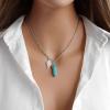 APXXAIBO "Best Friends Natural Stone Crystal Point & Split Heart Necklace Set, Adjustable Couple Necklace (FN0818) view 3