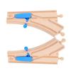 NUOBESTY Set of 2 Wooden Train Track Connectors Switch Track Accessories for Kids Wooden Train Sets, Compatible with Leading Brands, Ideal for Creative Play view 1