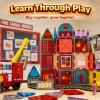 LATI Fire Rescue Magnetic Tiles for Kids,Double-Sided Fire & Rescue Blocks with Fire Truck, Station, Roads & Crane, STEM Magnetic Building Blocks for Boys & Girls Ages 3-8 view 4