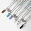 APXXAIBO "Best Friends Natural Stone Crystal Point & Split Heart Necklace Set, Adjustable Couple Necklace (FN0820) view 2