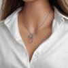 APXXAIBO "Best Friends Natural Stone Crystal Point & Split Heart Necklace Set, Adjustable Couple Necklace (FN0820) view 4