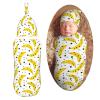 Muishi Bananas and Black Dot Newborn Swaddle Blankets Hat Sets Soft Baby Receiving Blanket Swaddle Sack for Baby Shower Infant Boy Girl Gift view 1
