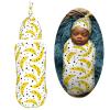Muishi Bananas and Black Dot Newborn Swaddle Blankets Hat Sets Soft Baby Receiving Blanket Swaddle Sack for Baby Shower Infant Boy Girl Gift view 2