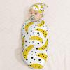 Muishi Bananas and Black Dot Newborn Swaddle Blankets Hat Sets Soft Baby Receiving Blanket Swaddle Sack for Baby Shower Infant Boy Girl Gift view 3