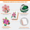 MOOJONGO American Mahjong Tile Set - 166 Mah jongg Tiles Game Sets 1.2-inch Complete Cute Travel Mah Jong, Beautiful Pretty 1.2 Majong Only, 3D Carving Mahjongg with Bag and Dice Accessories view 4