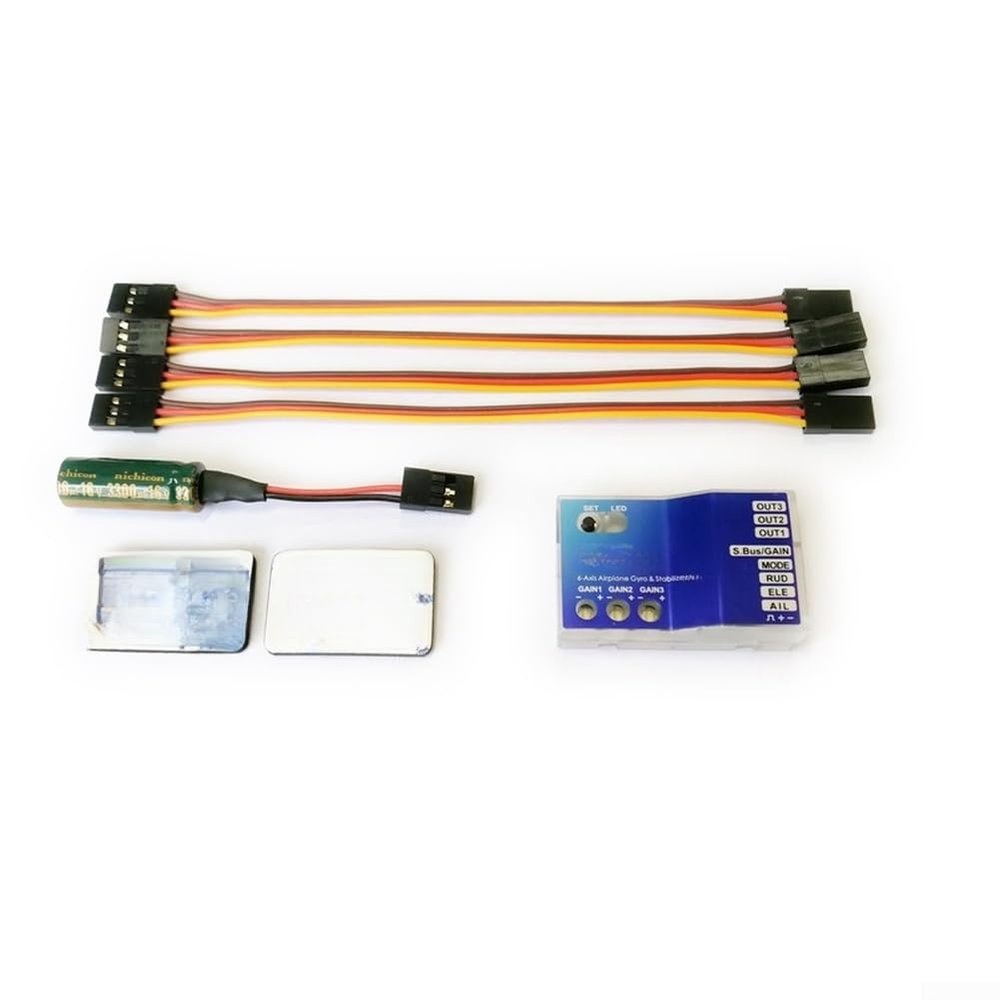 HanOaki Fixed Wing Flight Controller FOR A3 V2 3-Direction Gyro-Stabilizer, Auto-Balance & Hover Modes, Compact 4.42.81.3cm, 12g, 57.4V Input for RC Aircraft