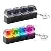 2 Pcs Keyboard Fidget Toys, RGB Lights Mechanical Keyboards Clicker Toy for Stress Relief, 4 Buttons Keyboard Keychain Clicky Fidgets Toys for Adults Kids view 1