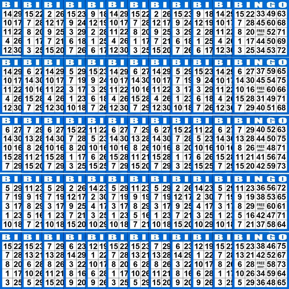 Harloon 1000 Sheets Bingo Paper Game Cards 20 Books 4"x4" Disposable Cards Suit for Family Game Nights Large Groups Activities (Blue)