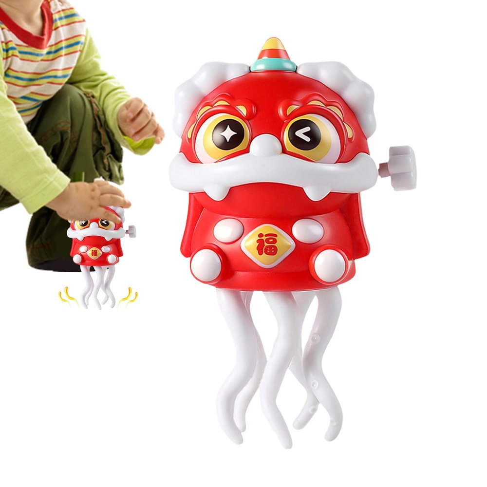 Electric Dancing Lion Toy with Led Light and Music, Creative Wind-Up Twisting Lion Dance Toy, Rechargeable Interactive Sensory Toys, for Christmas Birthday Gift,Focus Development