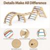CMFYDAILY Large Pikler Triangle Set, 7-in-1 Toddler Climbing Toys Indoor, Wooden Montessori Climbing Set with Arch Ramp Ladder, Foldable Baby Jungle Gym Playground (Rainbow) view 2