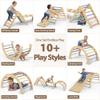 CMFYDAILY Large Pikler Triangle Set, 7-in-1 Toddler Climbing Toys Indoor, Wooden Montessori Climbing Set with Arch Ramp Ladder, Foldable Baby Jungle Gym Playground (Rainbow) view 3