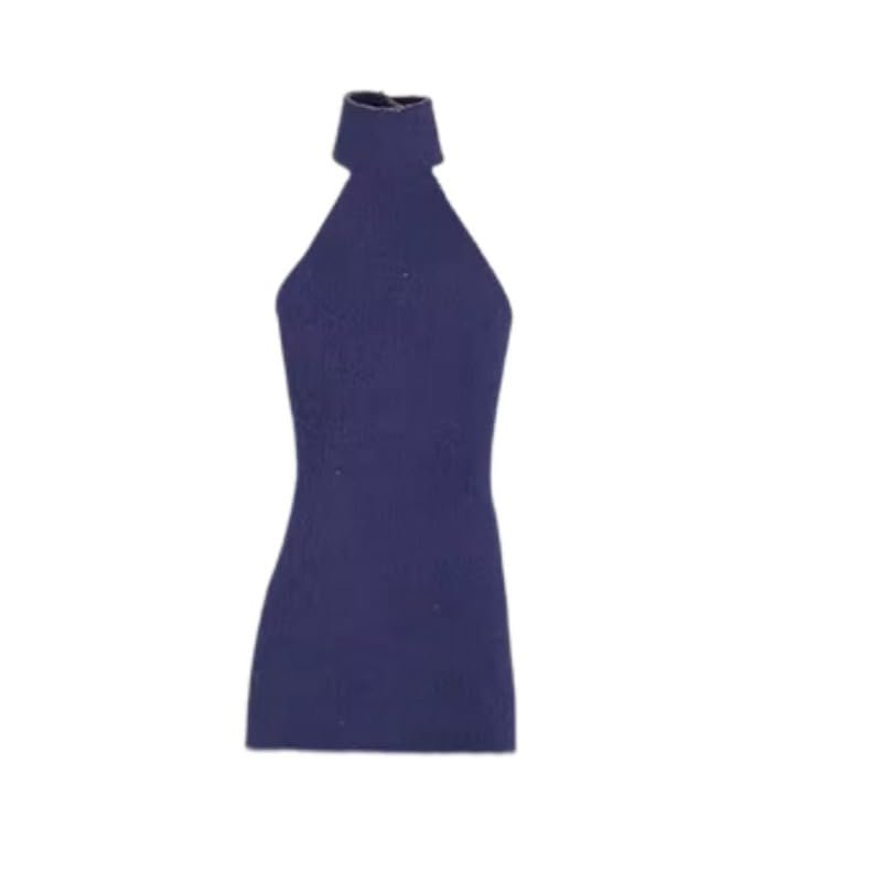 1/12 Female Soldier High Collar Backless Skirt Dress Model 6''Action Figures (E Blue,Skirt Dress)