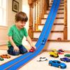 Flexible Tracks 15 Ft Flex Race Car Track for Kids Toy-DIY Car Track Set with 1/64th Rebound Cars Portable Rolls Up Race Tracks with Strong Suction Cups-Great Gifts Toys for Boys Girls Ages 3+ view 1