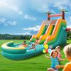 26.3FT Commercial Grade Inflatable Water Silde for Kids Adults, Heavy Duty PVC Adult Water Slides with Big Airtight Water Pool, Adult tWaterslide with 1100W Blower for Outdoor (Green, 26.4FT) view 1
