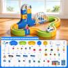 Electric Train Set for Kids 3-8, 124 Pcs(36 Track +1 Car) Rail Train Track Toy, 3D Flexible Race Track for Toddlers, Gravity-Defying Motorized Car STEM Building Train Tracks Learning Toy Gift view 2