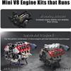 MAD Cison Mini V8 Engine Kit That Runs - Small Engine Building Kit for Adults, Suit for RC Cars AX90104 SCX10 Capra VS4-10 Pro/Ultra, Simulation Toy (with Supercharger) view 3