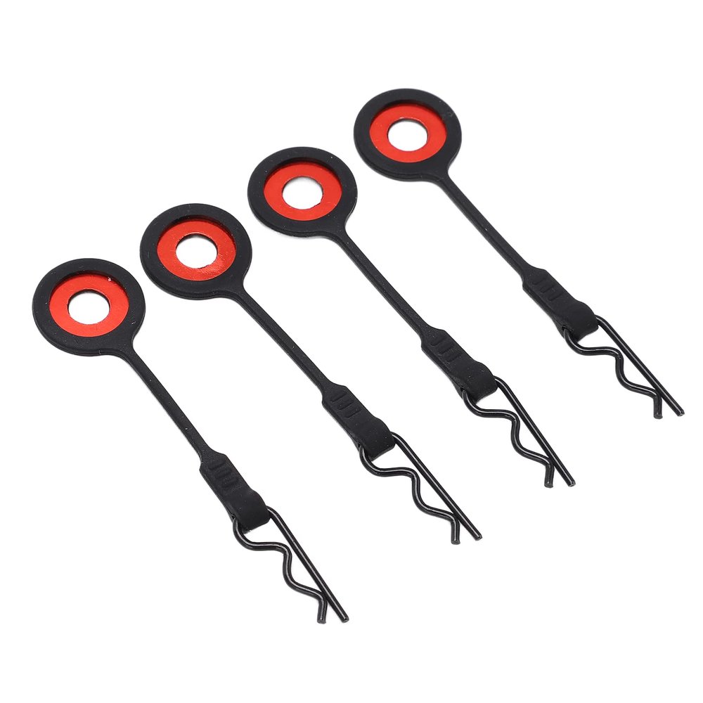 FILFEEL 4PCS Universal RC Body Clips Pins for /10 Remote Control Car Shell Fixing - Silicone & Metal Retainers in Various Colors (Black)