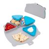 321 Grow Silicone On-The-Go Snack Mat  Foldable Reusable Placemat with 3 Compartments and Lids  Travel-Friendly Baby and Toddler Snack Plate  Dishwasher Safe (Pebble) view 1
