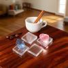 Acrylic Blocks 4 Pieces Cube Riser and Display Stand, Acrylic Display Stands, for Jewellery Rings Collection Crafts Souvenirs Figurines Watches and Watches view 3