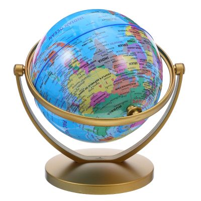 DINHEAROM World Globe with Heavy Duty Stand 8 Inch Rotating Earth Spinning Globe for Kids Geography Classroom Education or Home Office Bookshelf Decorations