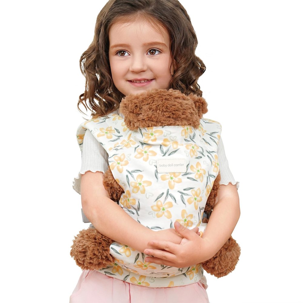 AOTSTND Baby Doll Carrier for Little Girls, 3-Flower Y