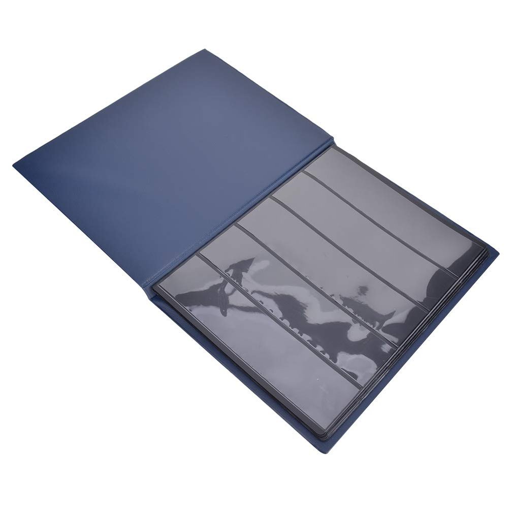 FILFEEL 10-Page Blue Postage Stamps Collection Album Elegant Holder for Stamp Organizing & Display (Blue)