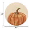 2pc Set Fall Autumn White plate with watercolor-styled pumpkin Design 4.5" Round Tidbit Plate set Spoon Rest (White With Orange Pumpkin) view 3