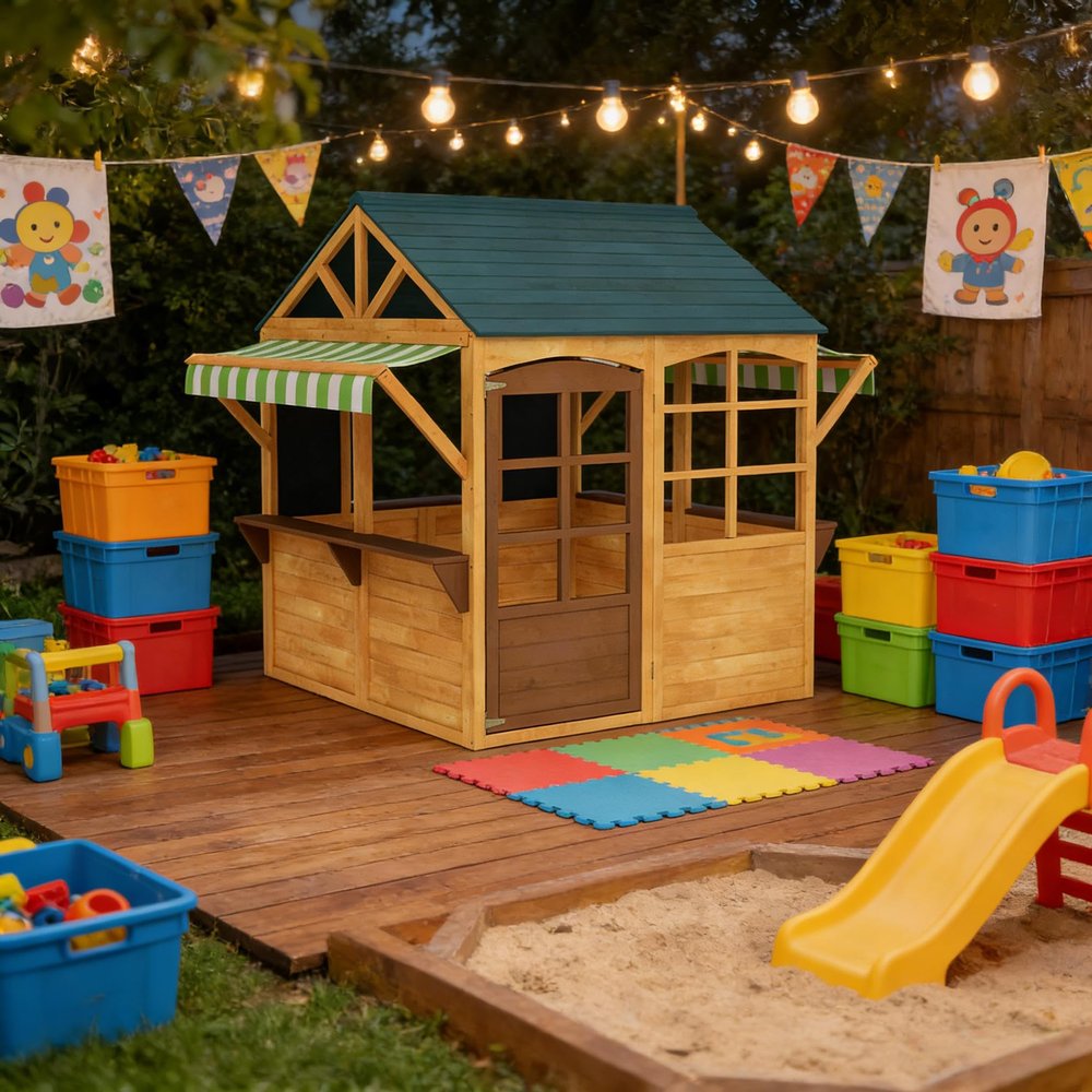 GOWE Kids Cottage,Wooden Outdoor Playhouse
