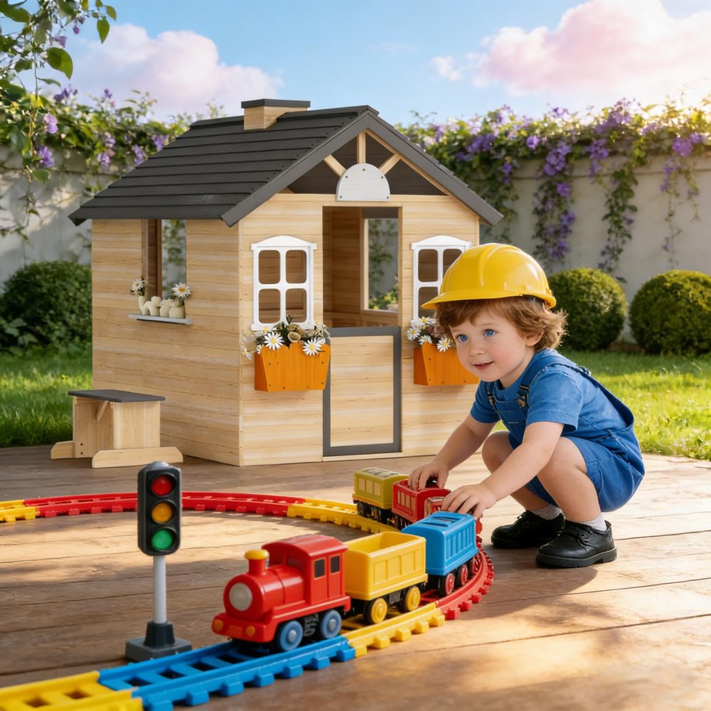 GOWE Kids Wooden Playhouse