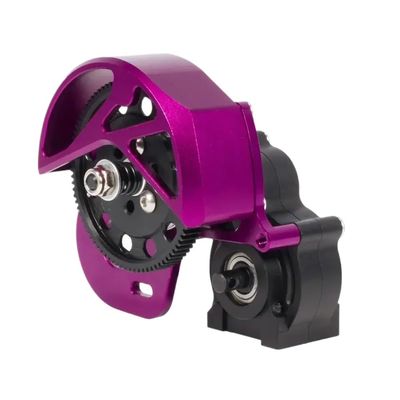 3-Gear Metal Transmission Gearbox Set for 1 10 Scale RC Crawler Chassis Upgrade Compatible with SMT10 VS4-10 and Models AX10 Replacement Parts(Purple)
