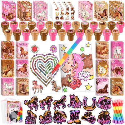 BenLouis 168 Pcs Western Horse Coloring Books Party Favors for Kids