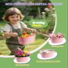 Floraxa 8Pcs Kids Gardening Set with Metal Basket & Real Metal Tools, STEM Outdoor Exploration Kit, Ergonomic Wooden Handles, 3 Shovels, Rake, Watering Can, Gloves, Toy Gift for Toddler Boys Girls view 3