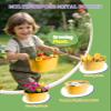 Floraxa 8Pcs Kids Gardening Set with Metal Basket & Real Metal Tools, STEM Outdoor Kit, Ergonomic Wooden Handles, 3 Shovels, Rake, Watering Can, Gloves, Gift for Toddler Boys Girls, Yellow view 3