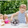 Temeemeg Kids Tea Set Includes Portable 330ml Stainless Steel Long Spout Teapot with Filter Screen, 4 70ml Cups and Tray for Children... view 3