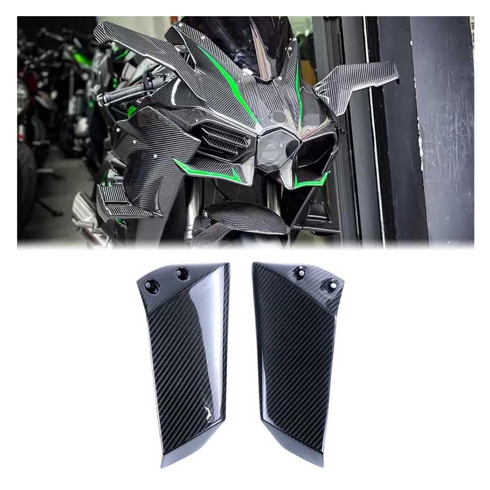 AISKA for Kawasaki Ninja H2 H2R 2015-2025 Carbon Fiber Upper Winglets 2