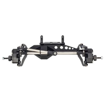 4WS Offset Portal Axle Set with Servo Mount Compatible with 1 10 Scale 4 Wheel Steering Chassis Like Comp Rigs III and H10 Optic Models(Rear Black)