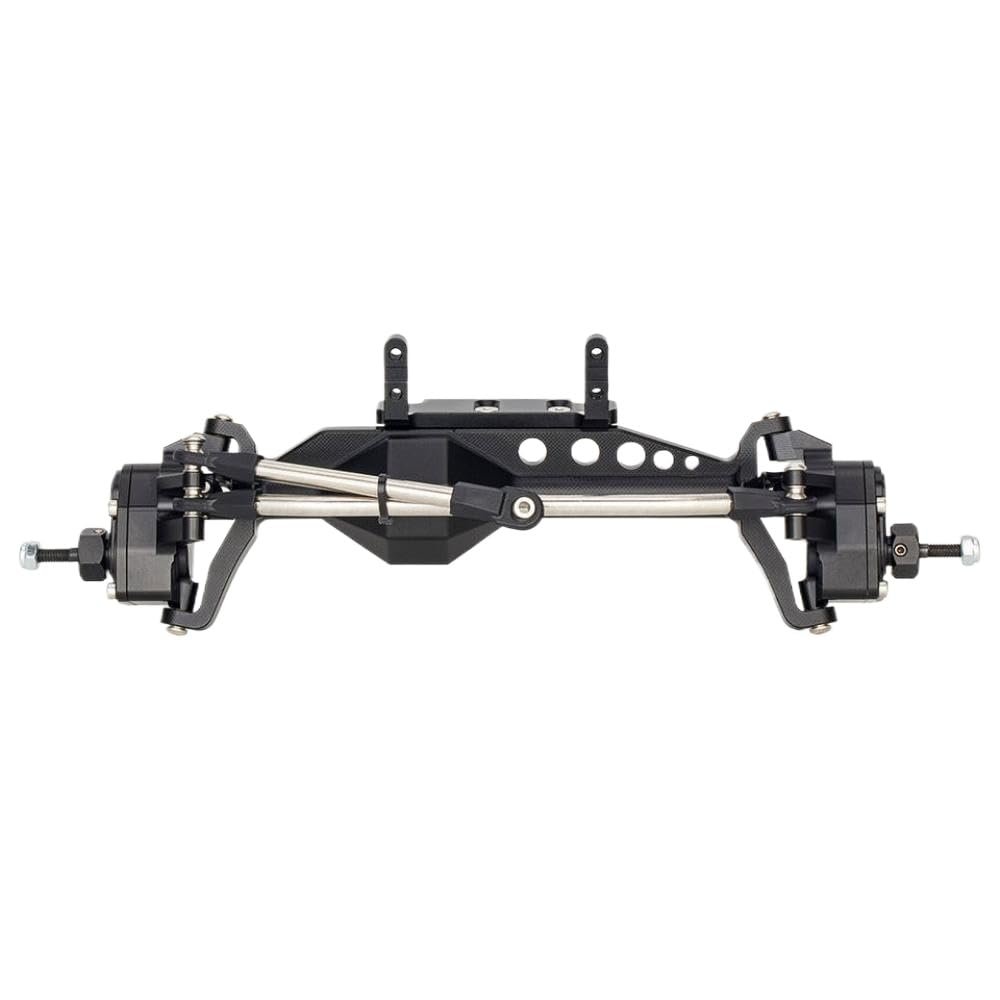 4WS Offset Portal Axle Set with Servo Mount Compatible with 1 10 Scale 4 Wheel Steering Chassis Like Comp Rigs III and H10 Optic Models(Rear Black)