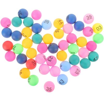 Hfppkn Numbered Balls 1-50 Multicolored Mini Plastic Bingo Balls for Raffle Draws Game Night Activities and Table Tennis Replacement