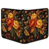 DJYQBFA Card Binder 4 Pocket with 50 Removable Sleeves - Holds 400 Trading Cards, Orange Floral Pattern Black 4-Ring Zip Top Loader Binder, Protective Album for Collectors view 2