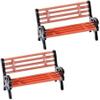 2Pcs Miniature Park Bench 1:12 Scale Brown Garden Seats with Realistic Detailing, Tiny Park Benches for Dollhouse and Fairy Garden Accessories, Train Platform and Miniature Landscape Dcor view 1