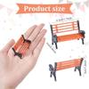 2Pcs Miniature Park Bench 1:12 Scale Brown Garden Seats with Realistic Detailing, Tiny Park Benches for Dollhouse and Fairy Garden Accessories, Train Platform and Miniature Landscape Dcor view 2