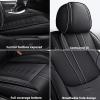 VIUDMEK Front Set Car Seat Covers for Acura RLX 2014-2020 Leather Seat Covers Waterproof Only Front Seats Car Seat Protectors Breathable Seat Cover Black view 3