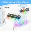 2 Pack Keyboard Fidget Toy Light Up Clicky Keyboard Clicker Fidget Keychain Clicky Fidget Toys for Adults, Sensory Toy for Boost Focus & Calm Anxiety at Work, Travel Stress Relief Gifts view 2