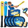 HGY Toss and Catch Baseball Toys,Outdoor Sport Games for Kids and Family with Tball Bats and Toddler Baseball Glove and Sticky Soft Balls. Great for Yard Lawn Beach Pool and Indoor Fun view 1